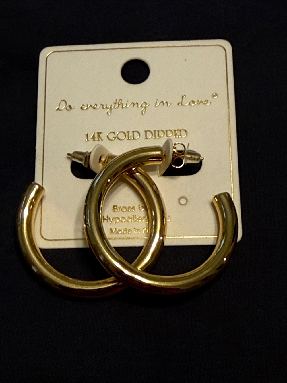 14K Gold Dipped Classic Hoop Earrings - Gold